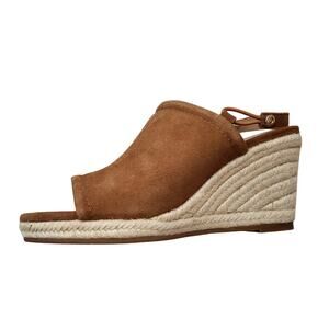 NEW NYDJ Women's CAI Espadrille Wedge Sandal, Suede Cognac SIZE 7